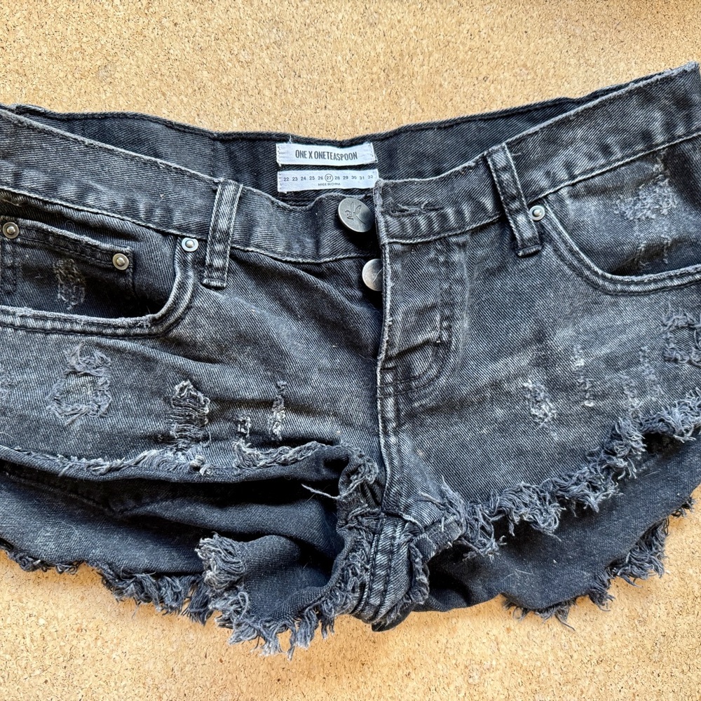 One Teaspoon Denim Shorts Black